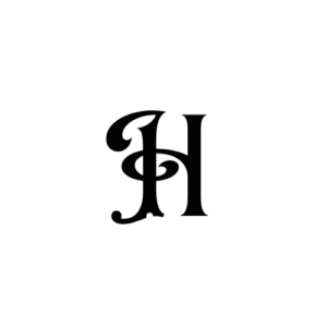 Black and White Monogram Initial H Letter Circle Logo